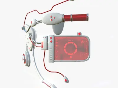 SciFi Glasses E06 White Red - Character Design Fashion Low-poly 3D model
