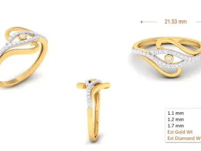 Diamond Ring for Women 3D print model 5