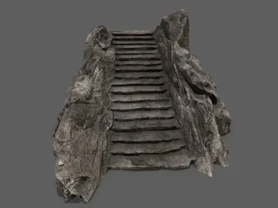 Stairs set of Low-poly 3D model