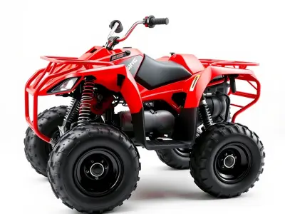 Rugged Red Quad Bike Model Pack Low-poly 3D model