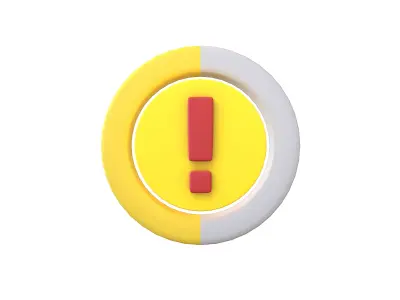 Battery Circle with Exclamation Mark Symbol v1 005 Low-poly 3D model