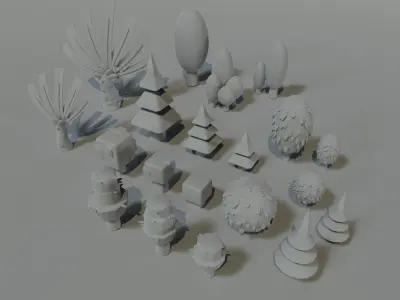 Trees 3D Lowpoly free Free low-poly 3D model