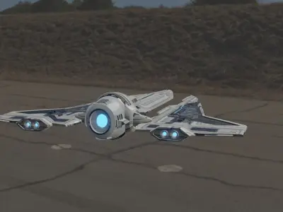 komrk-class fighter mandalorian 3 low poly Low-poly 3D model