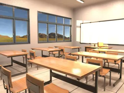 High School Classroom 3D model