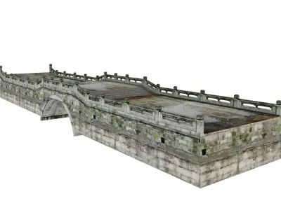 Japan Stone Arch Bridge 3D model