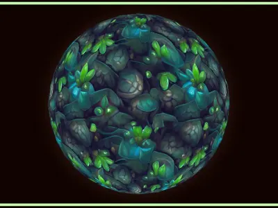 Grass Magic Forest Floor 10 TEXTURES Hand-painted ---PACK 3--- Texture