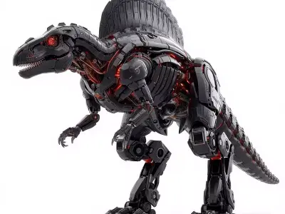 Sci-Fi Robot Dinosaur 3D Model Low-poly 3D model
