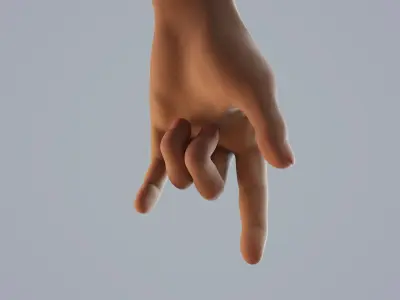 FPS dark skin hand 3D model