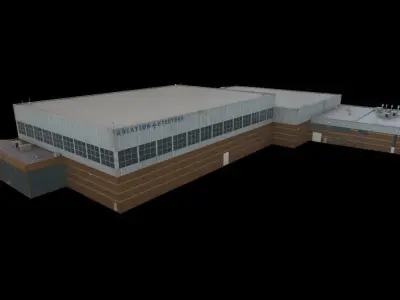 3D Building Low Poly  Low-poly 3D model