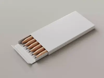 Colored pencils Low-poly 3D model