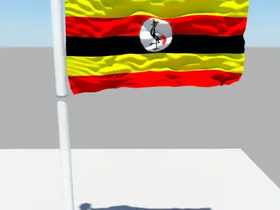 Uganda flag 3D model