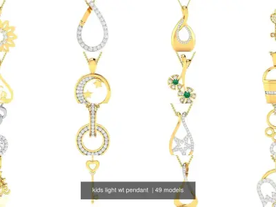 49 kids light wt pendant  3D Model Pack