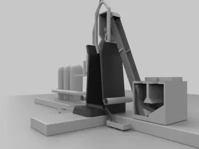 Blast Furnace Low-poly 3D model