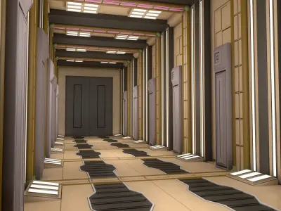 Sci fi corridor 3D model