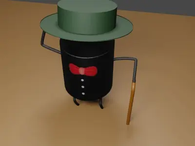Bucket of rubbish 3D model