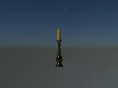 Candle in middle of night 3D model