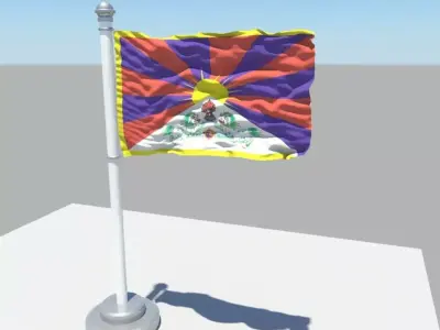 Tibet flag 3D model