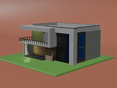 Modern House Asset MORHOU01 Low-poly 3D model