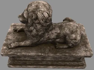 Lion Statue 29 Low-poly 3D model