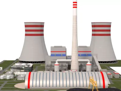 Power plant detailed  3D model