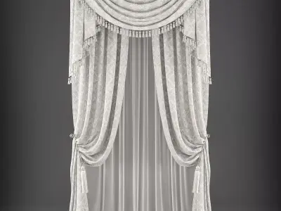 Curtain 3D model 343 Low-poly 3D model