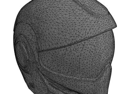 Futuristic Motorcycle Helmet with Visor Low-poly 3D model