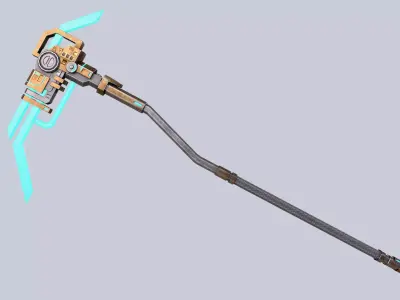 Sci fi elite scythe Low-poly 3D model