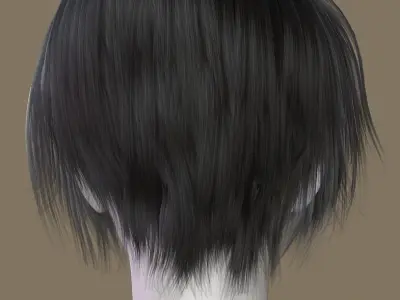 Visual Rock 2 - Hair04 Low-poly 3D model