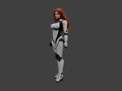 Futuristic Sci-Fi Cyborg Woman 3D model