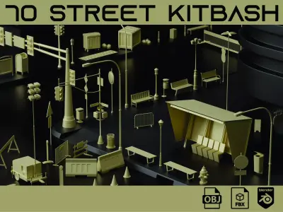 70 street kitbash 3D model