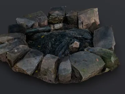 Fire Pit 3D Model Low-poly 3D model