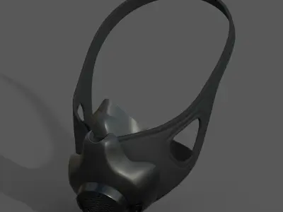 Gas mask helmet 3d model military combat fantasy  Low-poly 3D model