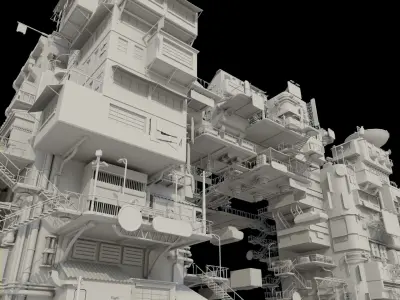 Cyberpunk  city ultimate Pack SCIFI KItBash Low-poly 3D model