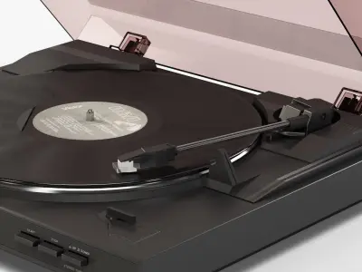 Sony PS-LX300USB turntable with Vinyl Record Low-poly 3D model