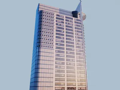 Highrise building - Chevron House Low-poly 3D model