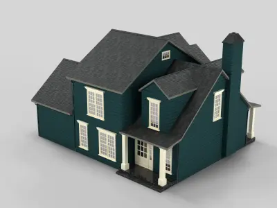 British House Design 14T3  Low-poly 3D model