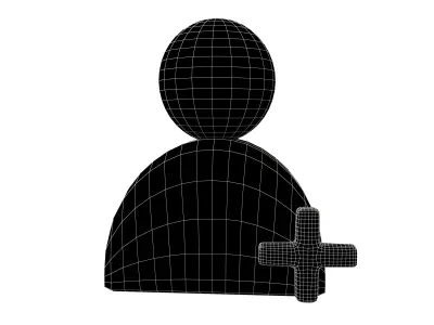 Add User Icon v1 002 Low-poly 3D model