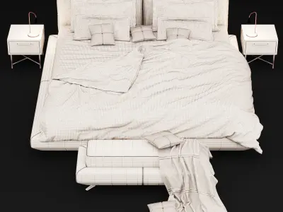 Modern bed 13 3D model