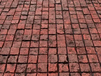 Red Grunge Brick Wall-PBR-02 Texture