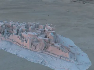 Village Distance ruin rough model 3D model