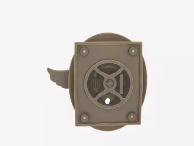 3D Brass Bank Entrance Handle Ornate Backplate and Antique 3D model