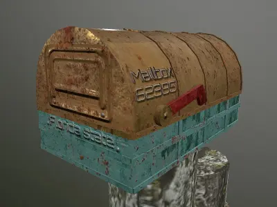 Mailbox tree with Low-poly 3D model