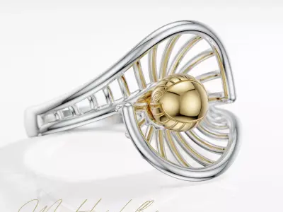 Seren  Luxury Modern Gold Ring Free 3D print model