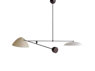 Rare Oscar Torlasco Counter Balance Ceiling Light 3D model