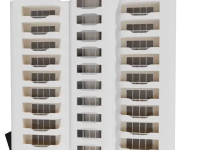 Residential Building with internal 4 3D model