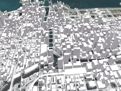 Cityscape Chicago fragment city USA 3D model