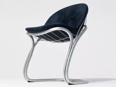 Curve Frame Chair Low-poly 3D model