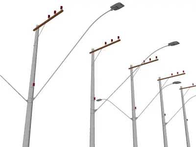 Concrete Lamp Post - Light Pole - Street Light - Group 15 3D model