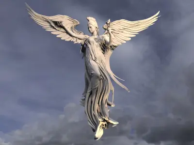 Grand Angel wall sculpture wing wide 3D model