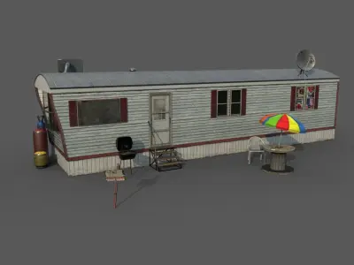 Mobile Home Game Ready Low-poly 3D model